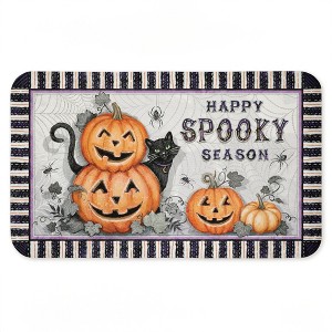 Stupell Industries Spooky Season Jack-o-Lanterns Printed Anti-Fatigue Floor Mat, design by Chad Barrett, 30"x18" - 1 of 4