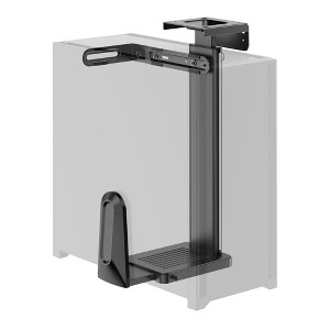 Mount-It! Heavy Duty Under Desk Computer Wall Mount | Height Adjustable CPU Holder with Sliding Tracks | 44 Lbs. Weight Capacity | Black - 1 of 4