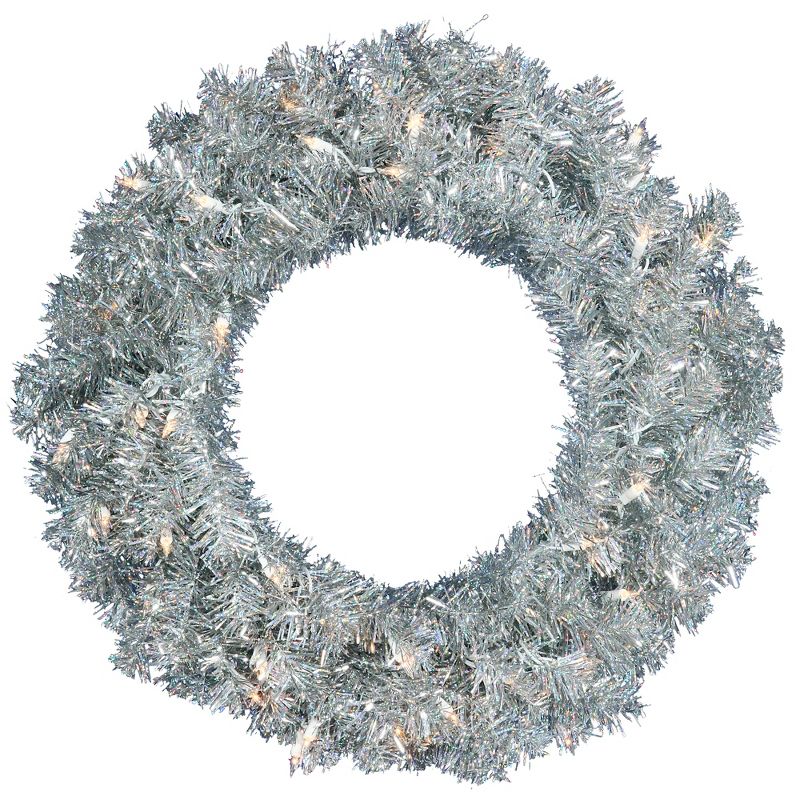 Vickerman Artificial Silver Series Wreath, 1 of 4