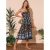 INSPIRE CHIC Women's Floral Skirts High Waist A Line Boho Maxi Skirt - 3 of 4