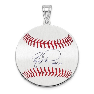 Black Bow Jewelry Sterling Silver Barry Larkin Signature MD Enamel Baseball Pendant