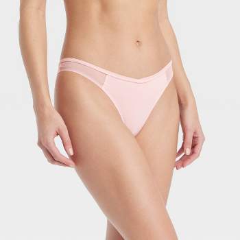 Women's Striped Seamless Thong - Auden™ Coral Xs : Target