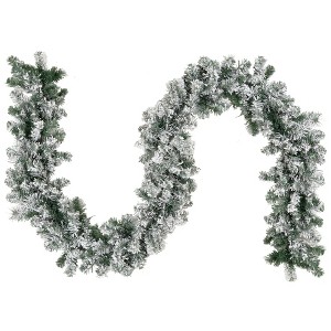 Northlight Flocked Madison Pine Artificial Christmas Garland - 9' x 10" - Unlit - 1 of 4