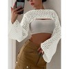 Coolmee Womens Crochet Shrug Hollow Out Bolero Shrug See Through Cropped Knit Sweater Top - 4 of 4