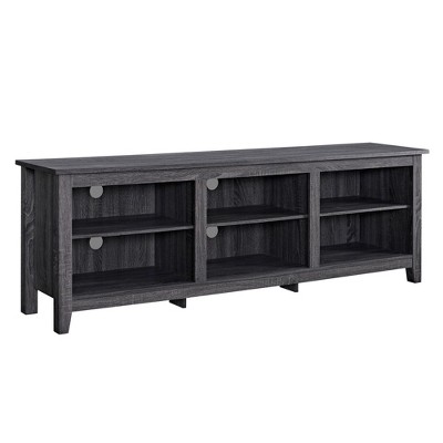 70" MDF Modern Transitional 3-Shelf Open Storage TV Stand with Adjustable Shelves and Cord Management for Living Room and Bedroom