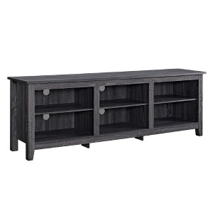 70" MDF Modern Transitional 3-Shelf Open Storage TV Stand with Adjustable Shelves and Cord Management for Living Room and Bedroom - 1 of 4