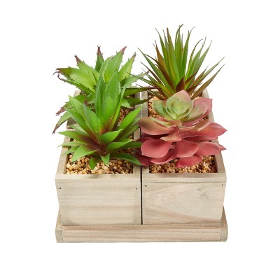 Nature Spring Set of 4 Faux Succulent Plants