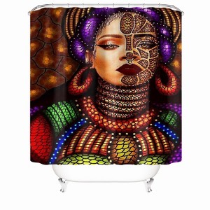 Woman With Nose Ring Shower Curtains for Bathroom Waterproof Fabric Bath Curtain Durable Soft Stylish Bathroom Decor 72x72 Inch - 1 of 1