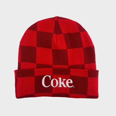 Men s Coca cola Checked Beanie Red Target