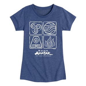 Girls' - Avatar: The Last Airbender - Four Elements Inverse Fitted Short Sleeve Graphic T-Shirt - 1 of 4