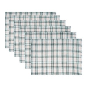 C&F Home Sage & Gold Plaid Placemats Set of 6, 13" x 19" - 1 of 4