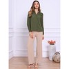 INSPIRE CHIC Women's Button Down V Neck Long Sleeve Casual Trendy Lace Blouses - 4 of 4