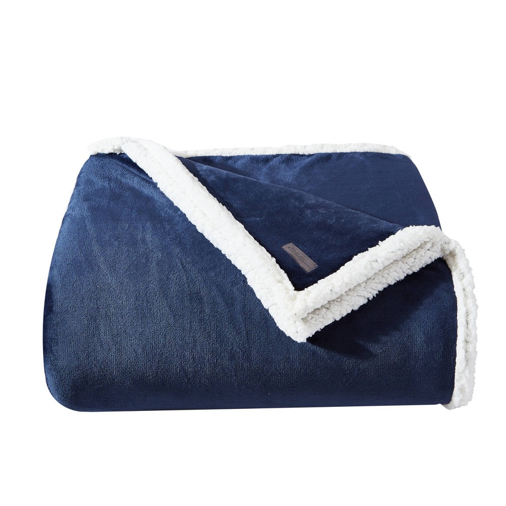 Photos - Duvet Eddie Bauer Twin Ultra Soft Plush Solid Bed Blanket Blue  