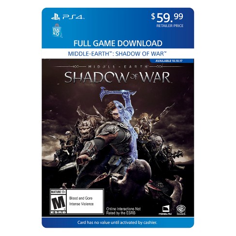 Middle Earth Shadow Of War Playstation 4 Digital Target