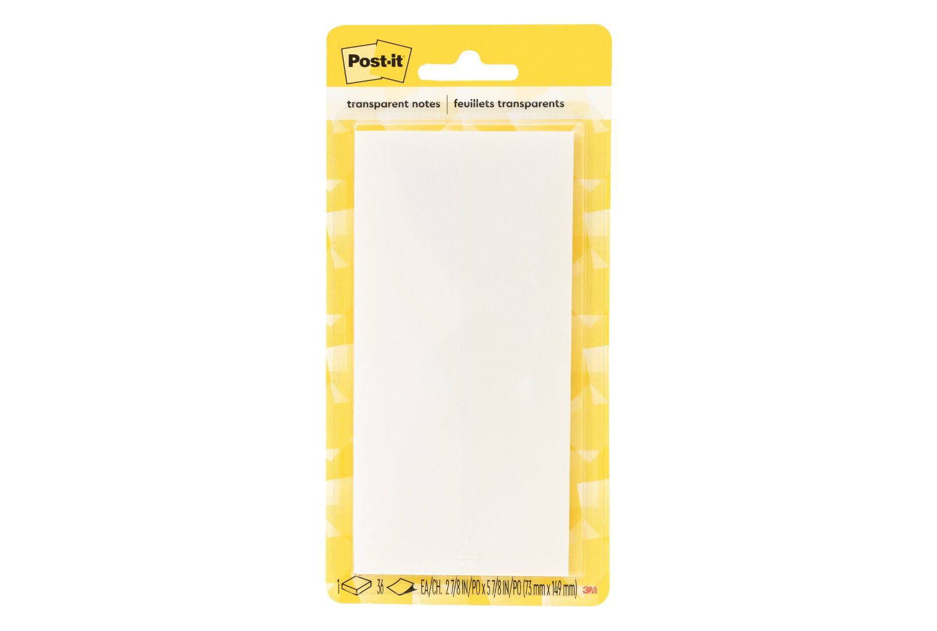 Post-it 3"x6" Transparent Sticky Notes 36 Sheets