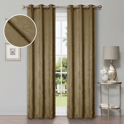 Modern Geometric Waves Room Darkening Semi-Blackout Curtains, Set of 2 by Blue Nile Mills