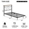 Hausource Floating Bed Frame with LED, Storage Headboard, Charging Station, No Box Spring Needed - 2 of 4