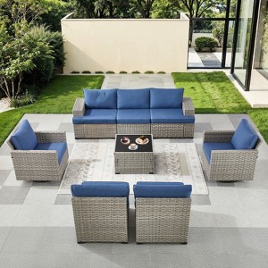 Outdoor Sectional Sofa Patio Furniture Sets with Thickened Cushions - 1 of 4