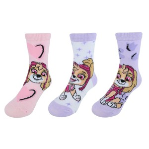 Textiel Trade Girl's Nickelodeon Paw Patrol Skye Power Crew Novelty Socks (3 Pack) - 1 of 4