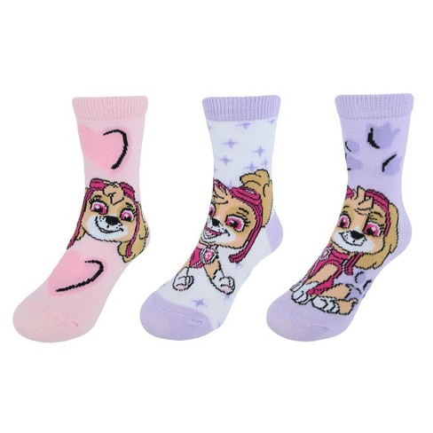 Textiel Trade Girl's Nickelodeon Paw Patrol Skye Power Crew Novelty Socks (3 Pack) - image 1 of 4