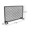 VYNXARIA Modern Single Panel Iron Fireplace Screen, Black Brushed Silver - 4 of 4
