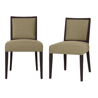 Set of 2 Brandy Upholstered Armless Dining Chairs Espresso/Tan - Handy Living