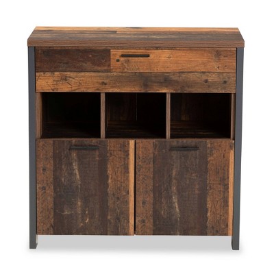 Ranger Two-Tone and Wood 1 Drawer Sideboard Buffet Rustic Brown/Gray - Baxton Studio