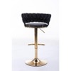Set of 2 Bar Stools,with Chrome Footrest and Base Swivel Height Adjustable Mechanical Lifting Velvet + Golden Leg Simple Bar Stool - 2 of 4