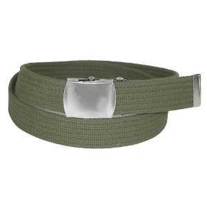 CTM Big & Tall Ribbed Fabric Belt with Nickel Buckle - 1 of 4