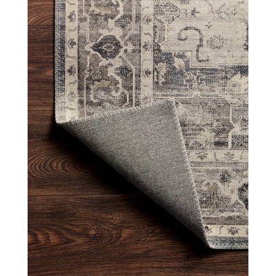 Ivory & Steel Oriental Inspired Easy-Care Synthetic Rug - 3'6" x 5'6"