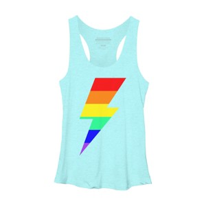 Adult Design By Humans Rainbow Pride Flag Lightning Bolt By Racerback Tank Top - 1 of 2