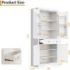72in Tall Kitchen Pantry Cabinet, Farmhouse Large Cupboard Storage Cabinet with Adjustable Shelves 6 Door Racks for Living Dining Room Laundry - 2 of 4