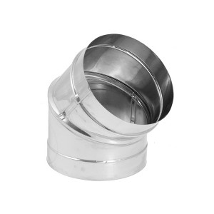 DuraVent DuraBlack 6" Stainless Steel Single Wall 45 Degree Elbow Stove Pipe - 1 of 4