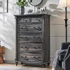 SinCiDo 32" Wide Farmhouse 6 Drawer Tall Dresser w/4 Solid Wood Feet, Rustic Column Decor Storage Chest for Bedroom, Living Room - 3 of 4