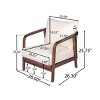 Solid Wood Outdoor Patio Lounge Chair,Curved Armrest Garden Lounge Chair,Comfy Woven Backrest Poolside Chair with Cushions-Coolbibila - 4 of 4