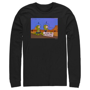 Men's The Simpsons Earth Capital Long Sleeve Shirt - 1 of 4