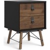 HomeStock 2 Drawer Nightstand, Black Matte/Walnut - 2 of 4