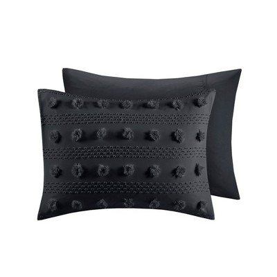 King Black Microfiber Down Alternative Comforter Set