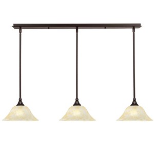 Toltec Lighting Any 3 - Light Chandelier in  Dark Granite with 10" Amber Marble  Shade - 1 of 1