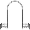 Outsunny Metal Garden Arbor with Planter Boxes Various Climbing Plant Wedding Arch Bridal Party Decoration - image 4 of 4