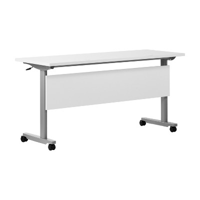 Gray and White Commercial Grade Folding Training Table with Casters