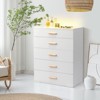 KTMBDW 5-Drawer Wood Dressers for Bedroom, drawer cabinet with Tempered Glass and RGB light for bedroom, living room - 2 of 4