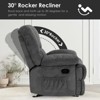Lirago,Gray,Compact Swivel Rocker Recliner Chair for Adults -Black Metal Frame for Small Spaces - 2 of 4