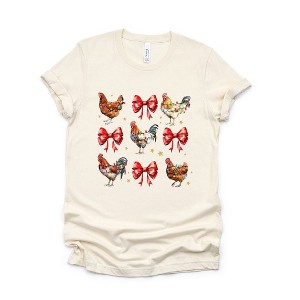 Simply Sage Market Women's Coquette Christmas Chicken Short Sleeve Graphic Tee - 1 of 4