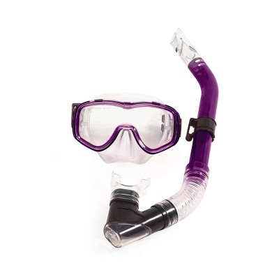 Pool Master 2pc Reef Diver Teen Scuba Mask and Snorkel Dive Set - Small/Medium - Purple