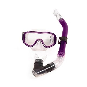 Pool Master 2pc Reef Diver Teen Scuba Mask and Snorkel Dive Set - Small/Medium - Purple - 1 of 3