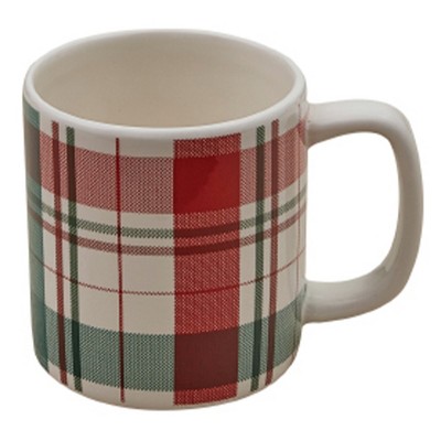 Split P Winter Botanic Plaid Mug Set - White