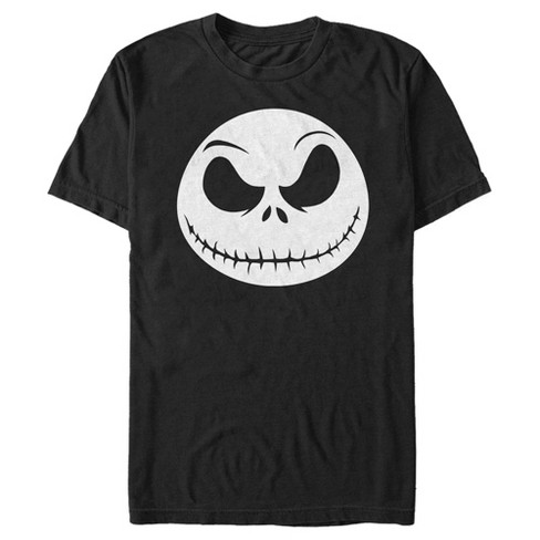 Men's The Nightmare Before Christmas Jack Skellington Face T-Shirt - Black  - 2X Large