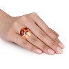 EVERLY JEWELRY | Rose Plated Sterling Silver 27 CT TGW Champagne and Coffee Simulated Cat Eye Ring - 3 of 3