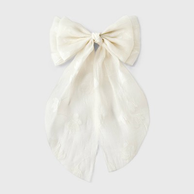 Chiffon Floral Double Bow Hair Barrette - A New Day™